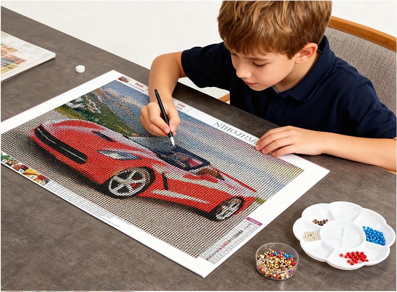 NIHOJIUMA NIHO-JIUMA Diamond Painting Kits Sports Car, DIY 5D Full Drill Diamond Art Gift for Adult/Teen, Home Decoration (30 X 40 cm / 12 X 16 inches) - Image 2